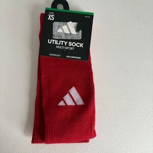 Adidas Utility Sock Multi Sport Aeroready Red White XS 5156042A Youth 11K-2Y